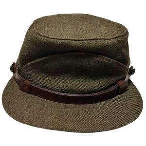 Vintage Buffalo Cap Co Military Hat Wool Winter Peaked Canada Size 6.5 1954